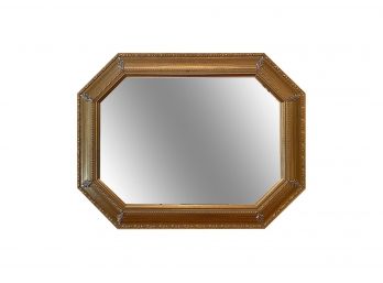 Gold Tone Beveled Mirror