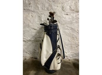 Vintage Golf Bag With LYNX & Misc Clubs