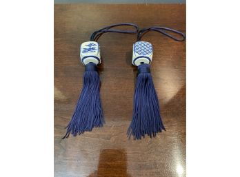 Furniture Or Lamp Tassels - Asian Inspired Silk And Ceramic