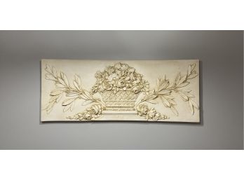 High Relief Embossed Floral Wall Decor - Composite Material