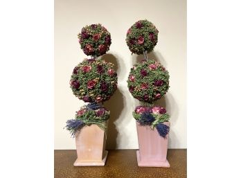 Decorative Faux Topiary Pair