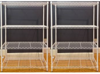 Pair - Heavy Duty White Metal Wire Racks