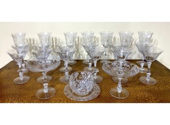 Cambridge Rosepoint Depression Glass Goblet, Martini & Mixed Group