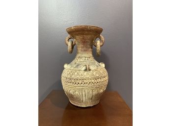 Clay Vessel With Ring Handles