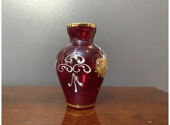 Murano Glass - Diminutive Hand Painted Bud Vase