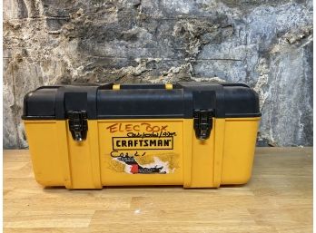 Crfatsman Yellow Tool Box With Misc Electrical Cords