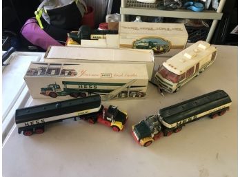 Vintage Cool Lot Of HESS Trucks 1968 IOB - 1982 IOB - 3 1970s Trucks Out Of Box