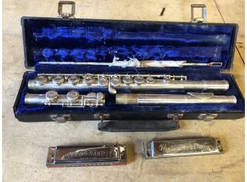 Vintage Gemeinhardt M-2 SP Flute In Original Case These Sell On Ebay For @225 & Harmonicas