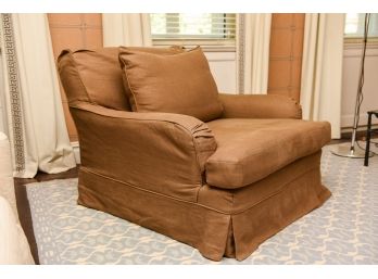 Restoration Hardware Modern Single Cushion Club Chair With Slip Cover