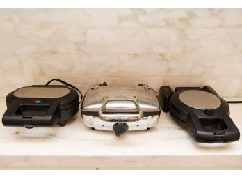 Wolfgang Puck 2 Piece Pie And Pastry Maker, Flip Waffle Maker And Al Clad 2-Square Waffle Maker