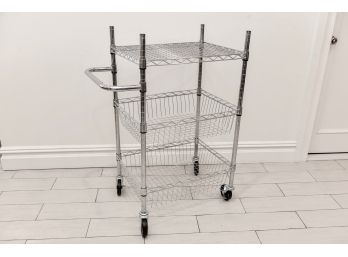 HDX Single Shelf And Two Wire Basket Cart On Casters