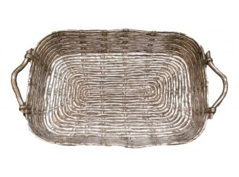 Mariposa Basket Weave Metal Tray