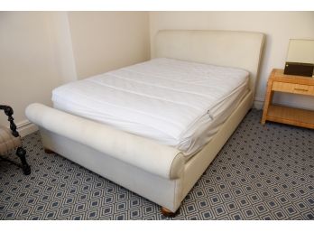 Upholstered Rolled Platform Sleigh Bed (Boxspring Optional)