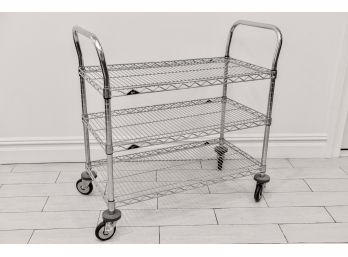 Metro Heavy Duty Three Shelf Utility Cart On Casters