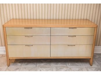 Silver Screen Designer Wood Dresser With Silver Leaf Drawer Fronts