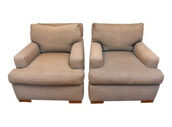 Pair Of A. Rudin Custom Upholostered Club Chairs