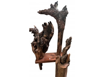 Two Tree Trunk And Branch Sculptures