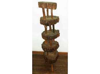 Five Tier Tree Trunk Disc Section Sculpture