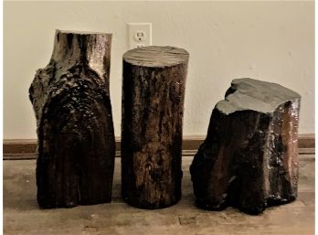 Three Stand Alone Tree Trunk Sculptures