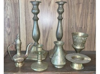 Group Of Vintage Brass Items - Seven Pieces