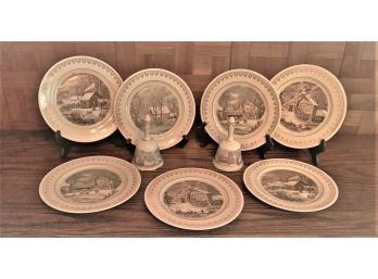 Currier & Ives Collectors Plates & Two Bells