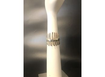 Fish Bone Sterling Silver Cuff Bracelet -66g