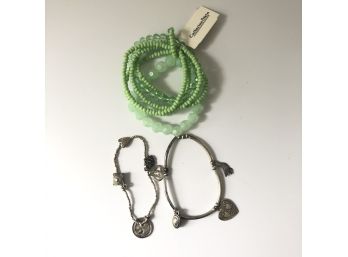 Vibrant Beaded Bracelets And 2 Charm Bracelets