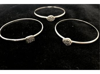 3 Pyrite Bangle Bracelets