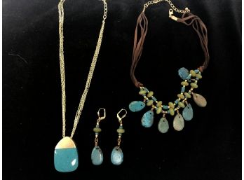 Turquoise Necklaces And Matching Earrings