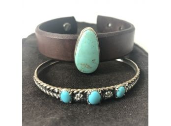 2 Turquoise Cuff Bracelets