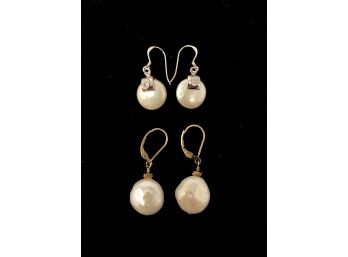 Pearl Earrings With Gold And Sterling Silver