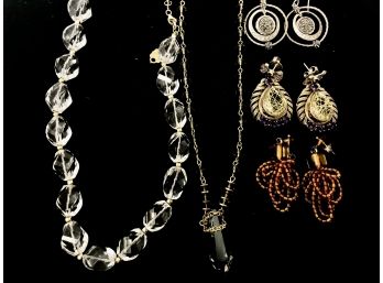 Statement Vintage Pieces - Crystals And Semi Precious Stones - Necklaces And Earrings
