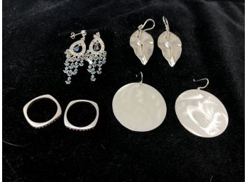 Rings And Earrings With Sterling Silver