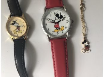 New Mickey Mouse Watch And More - 2 Watches And Necklace