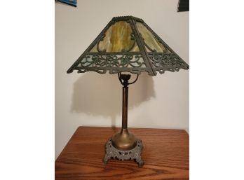 Leaded Glass Solid Metal Lamp