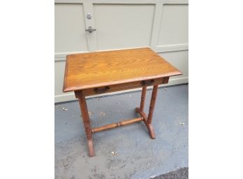 Solid Wood End Table With Drawer.