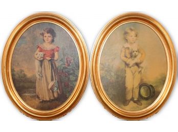 Vintage Set Of Oval Framed Pictures (Valued $50.00+)