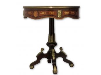 Antique Inlaid, Three Legged Entryway Table
