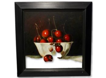 Oil Painting On Canvas Of A Bowl Of Cherries(Valued $400+)