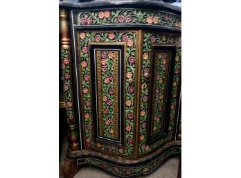 Carved & Hand Painted Locking Cabinet