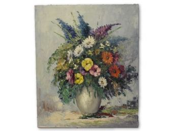 Oil On Canvas Flowers In A Vase, Signed F. Szekely  (Valued $250.00)