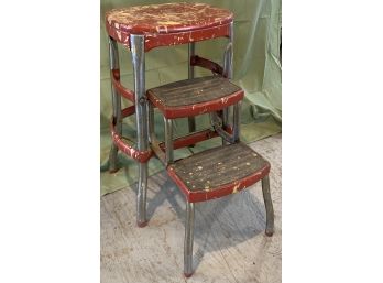 Red Cosco Stool Fold Out W/ Steps