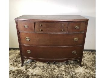Antique Mahogany Bowed Chest Of Drawers