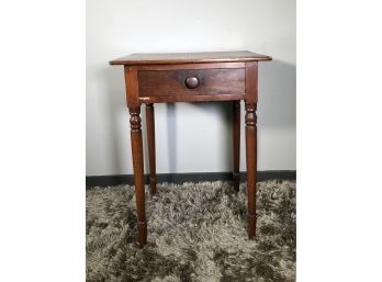 Antique Bedside Table With Wood Knob Drawer