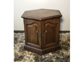 Hexagon End Table With Storage