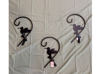 3 Black Ironwork Outdoor Decorative Hooks
