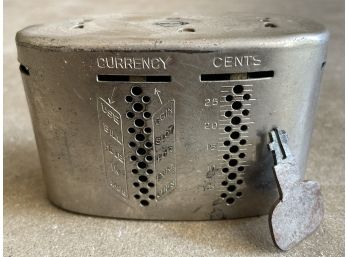 Antique Coin Bank Halves Quarters Dimes Nickels Cents Currency