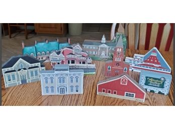 Lot Of Nine Painted Houses - Hotel Del Coronado, Trumbull Town Hall, Whalehead Club, Rosalie House