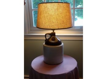 Ceramic Carboy Lamp With Canvas Lampshade