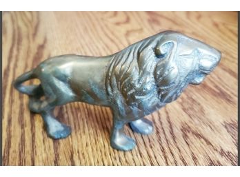 Brass King Of The Jungle Lion Paperweight